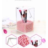 Acrylic Makeup Brushes Holder Real Technique Brush Storage with Pearl Beads